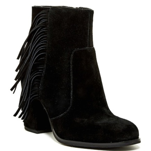 VIA SPIGA Size 4.5M Black Fringe Suede Zip Ankle Boots New - Picture 8 of 8